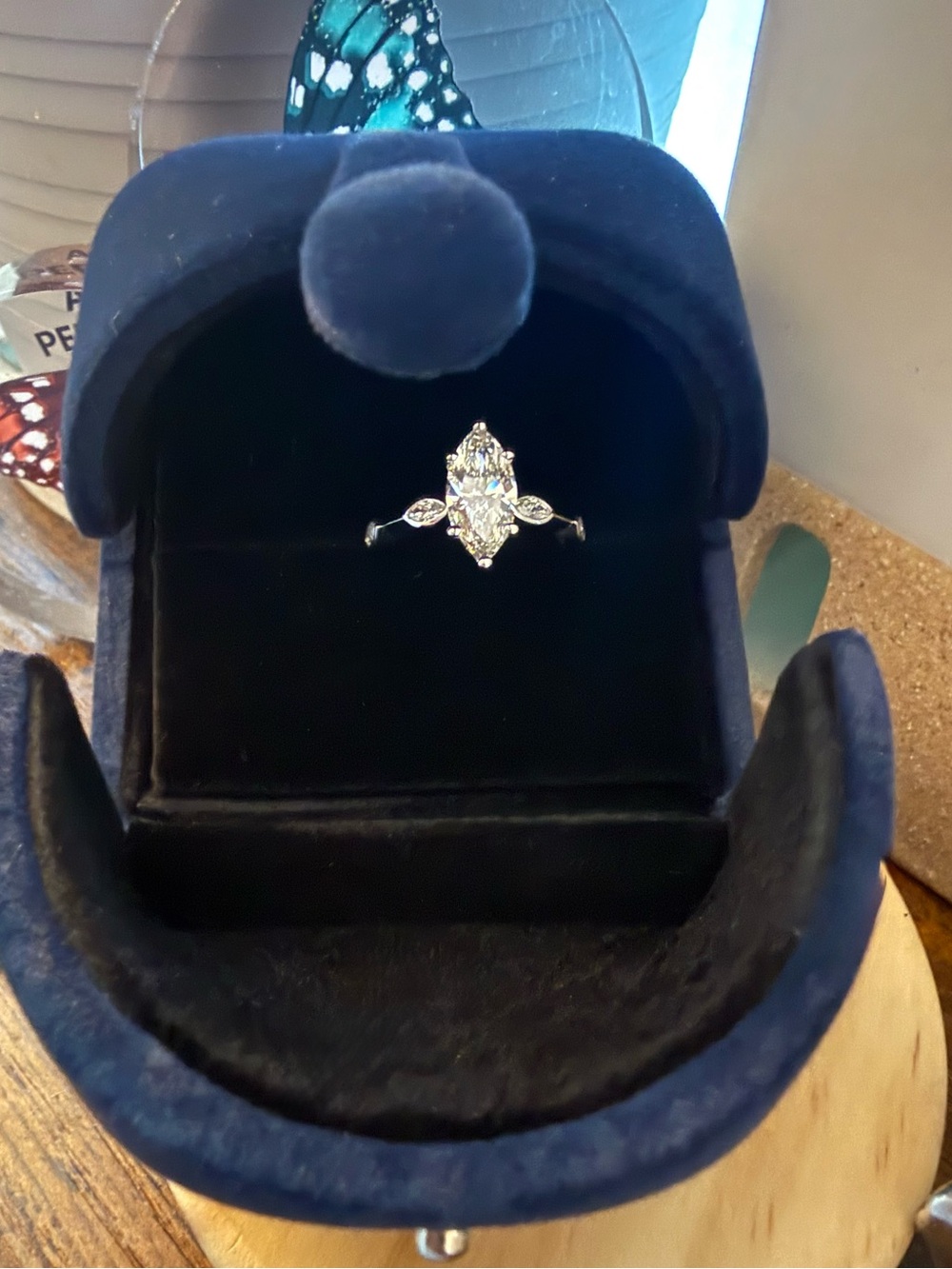 IGI Certified 2.07 Marquise-Cut Lab Grown Diamond Ring - 10K White Gold Size 8